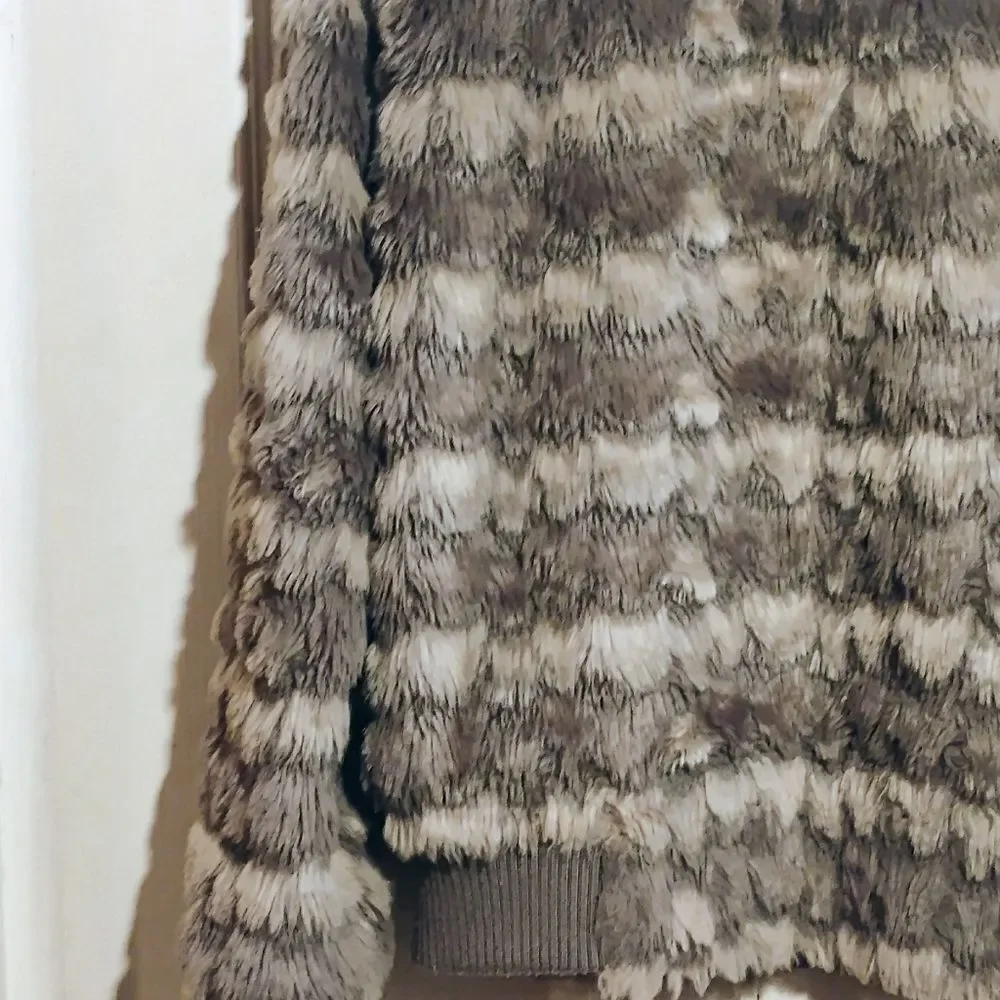Cherokee Kids Faux Fur Jacket - Brown and Gray